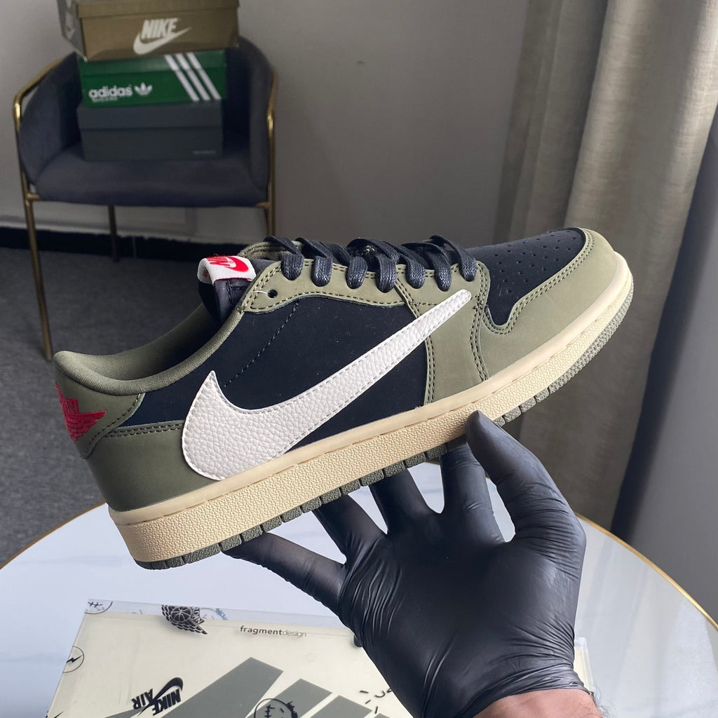 Travis Scott X Air Jordan 1 Low “Black Olive” (Master Quality)